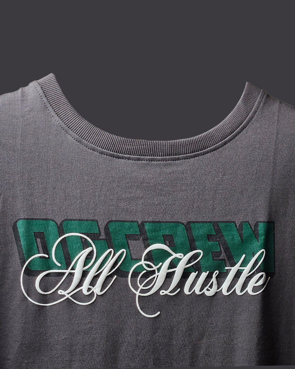 DARK GREY ALL HUSTLE NO LUCK T-SHIRT