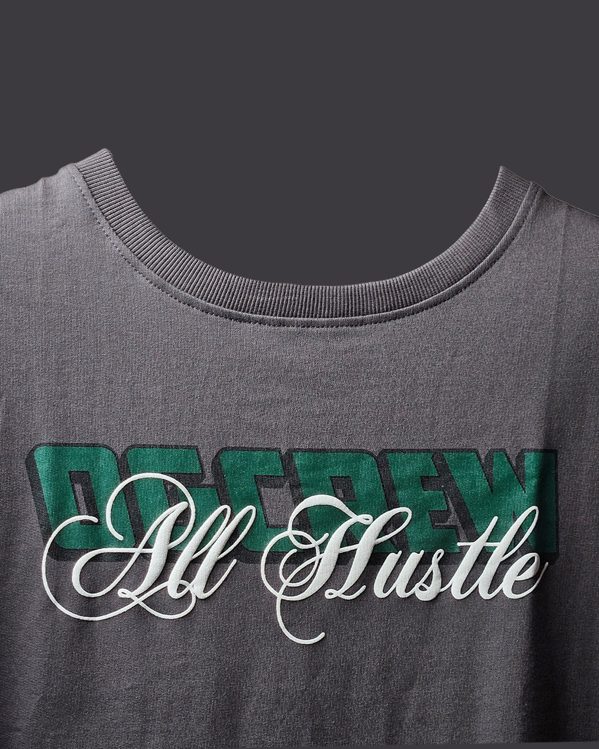 DARK GREY ALL HUSTLE NO LUCK T-SHIRT