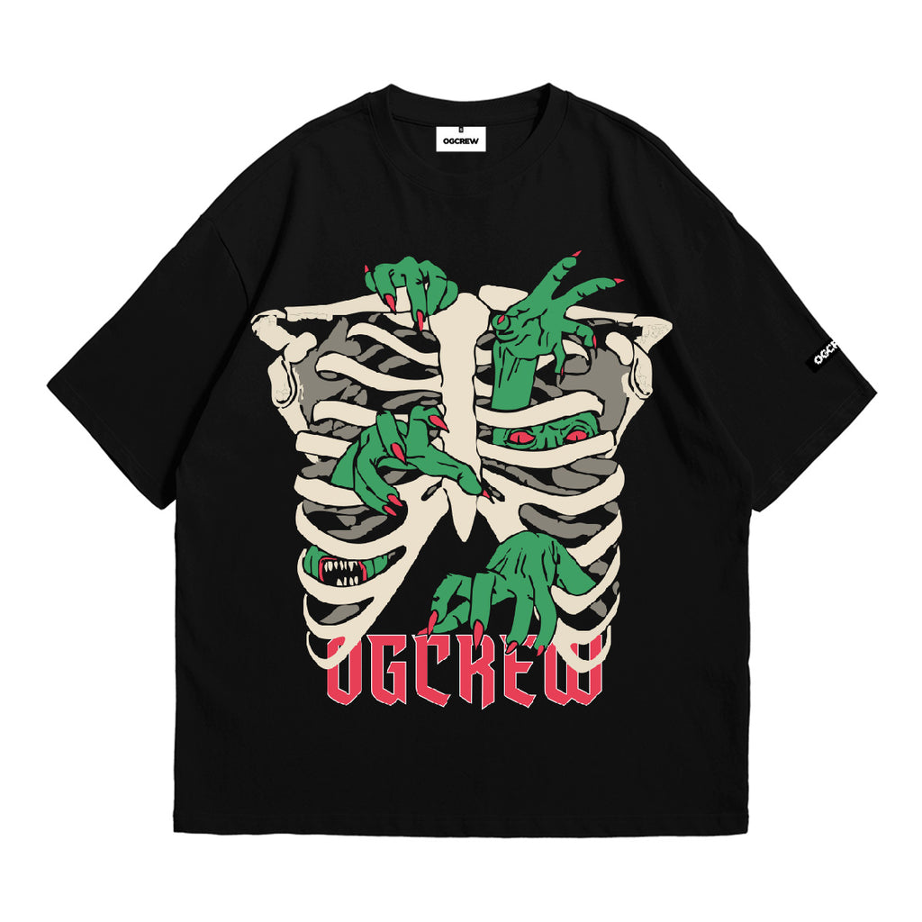 BLACK ZOMBIE RIBS T-SHIRT