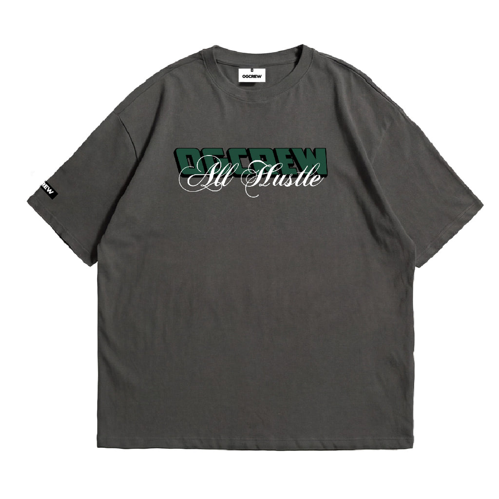 DARK GREY ALL HUSTLE NO LUCK T-SHIRT