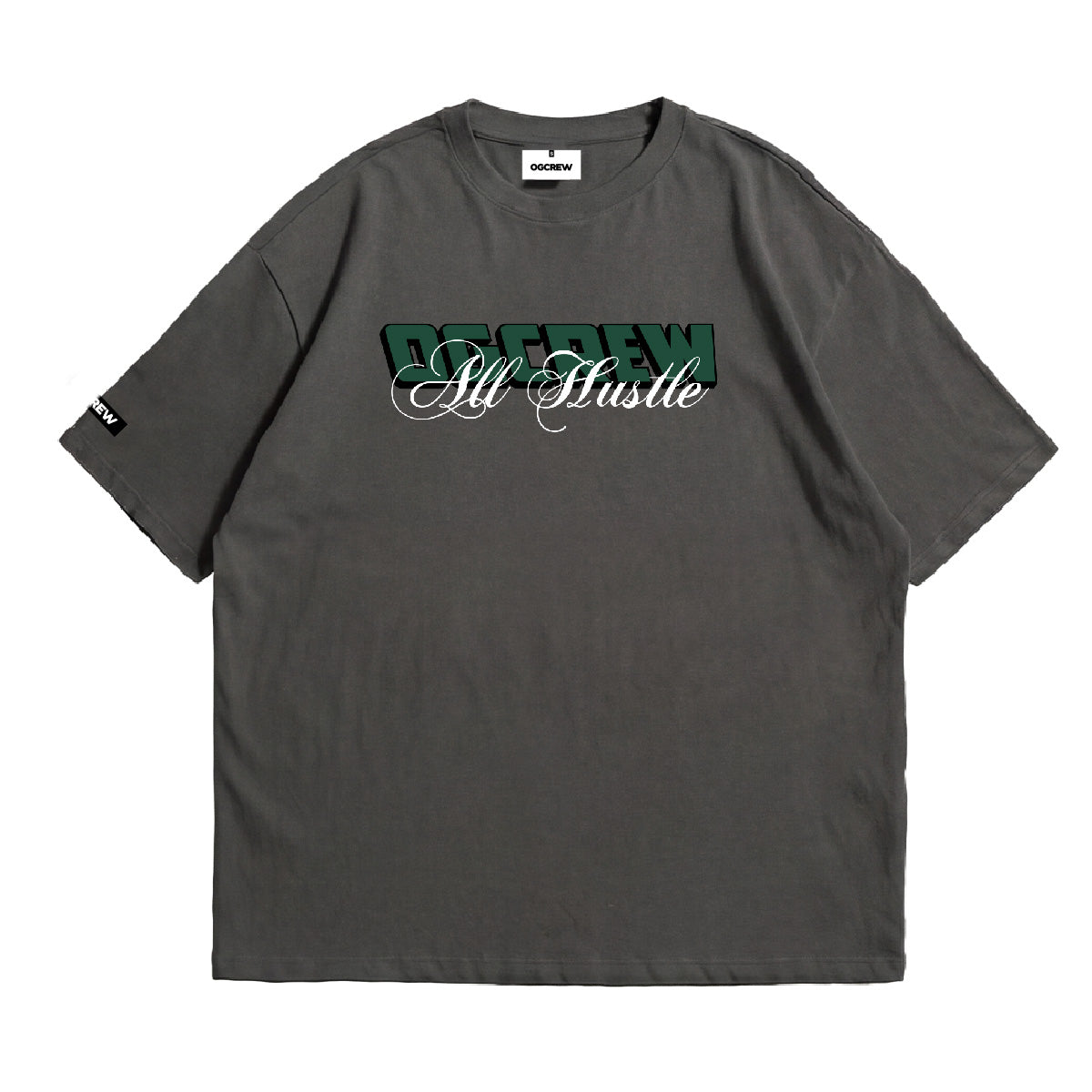 DARK GREY ALL HUSTLE NO LUCK T-SHIRT