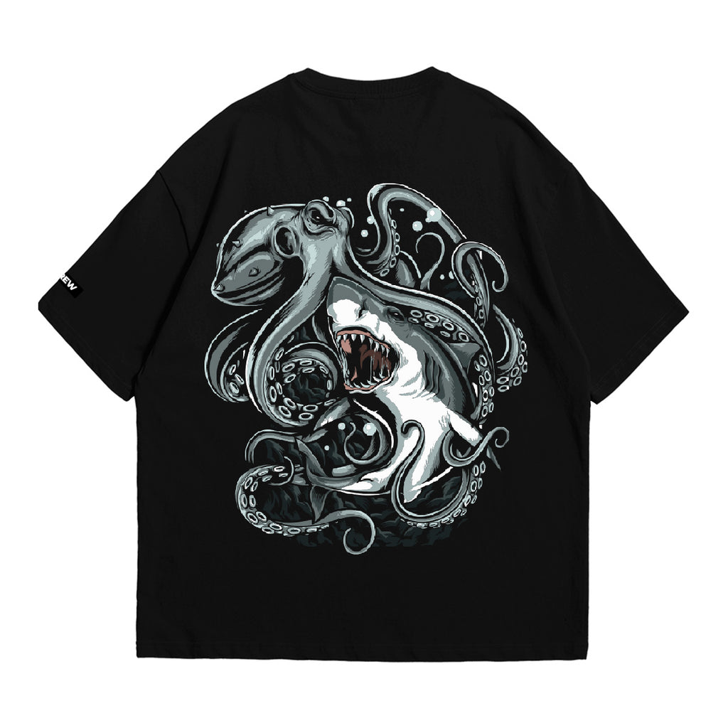 BLACK OCTOPUS X SHARK T-SHIRT