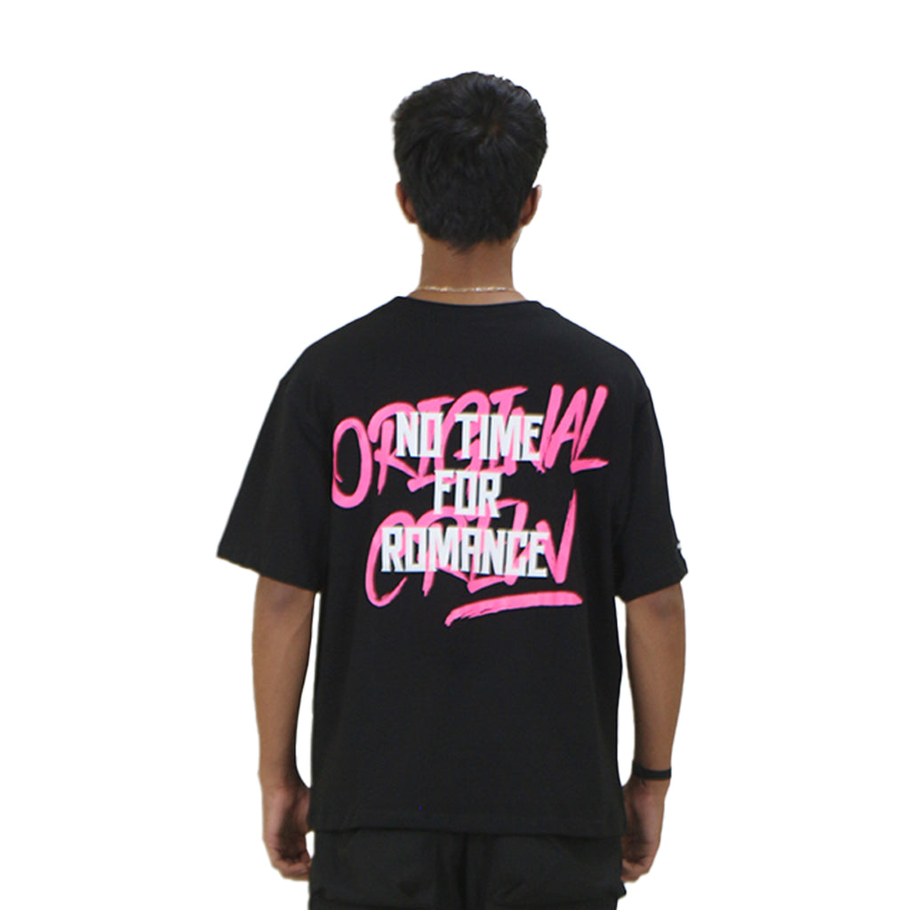 BLACK NO TIME FOR ROMANCE T-SHIRT
