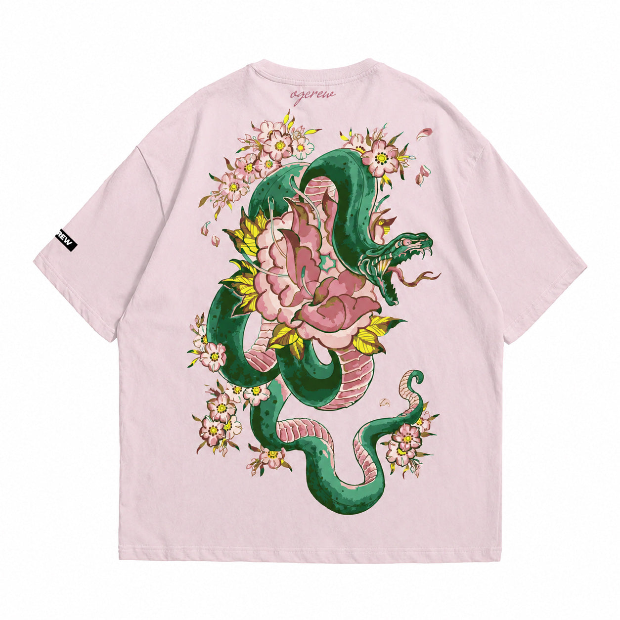 BABY PINK FORBIDDEN SERPENT BLOOM T-SHIRT