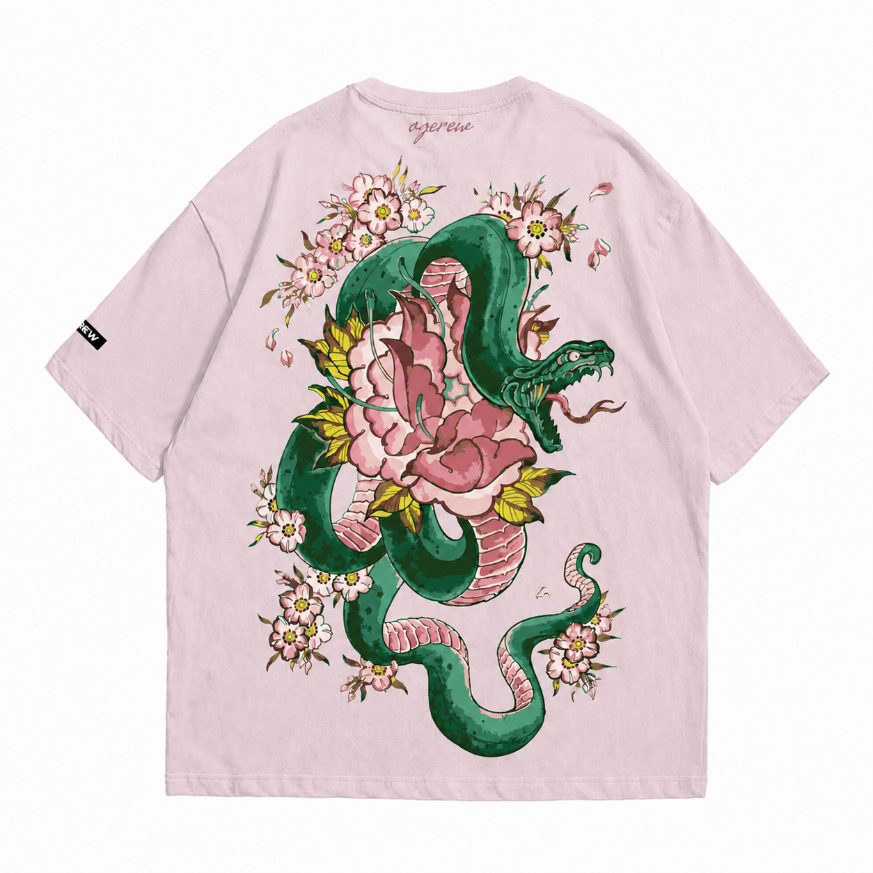 BABY PINK FORBIDDEN SERPENT BLOOM T-SHIRT