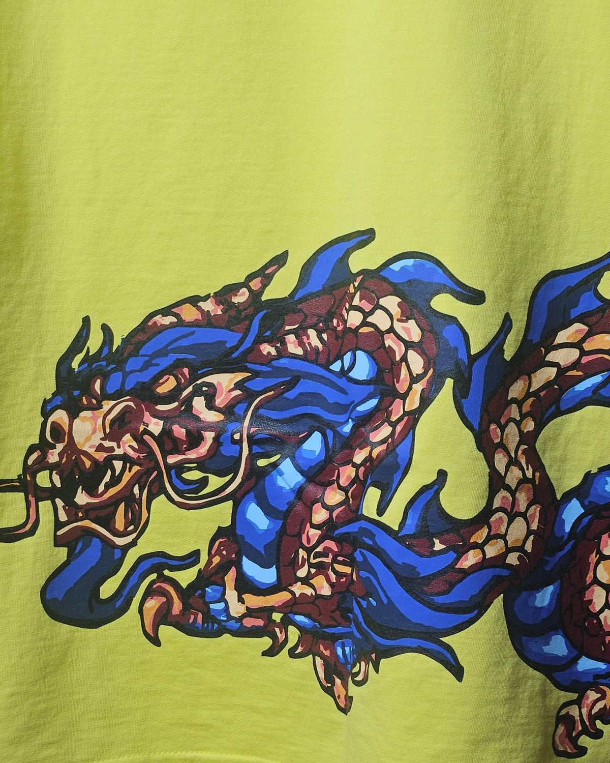 LIME YELLOW EASTERN DRAGON T-SHIRT