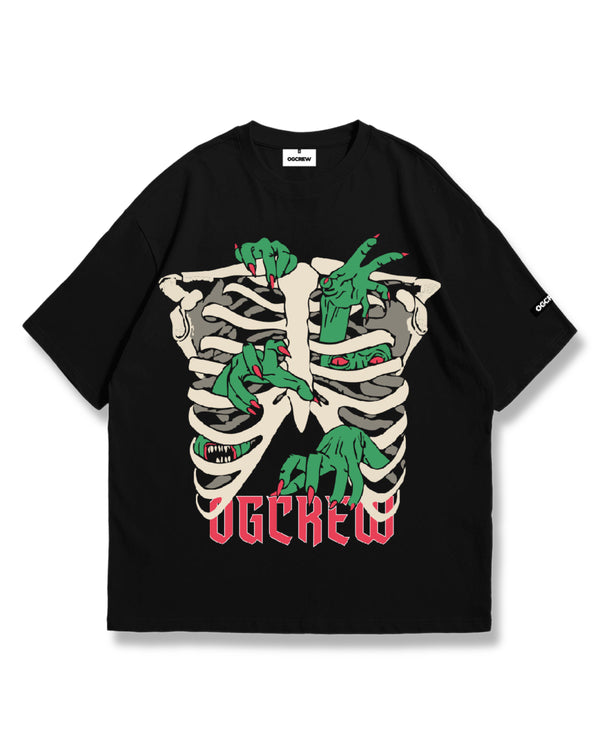 BLACK ZOMBIE RIBS T-SHIRT