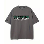 DARK GREY ALL HUSTLE NO LUCK T-SHIRT